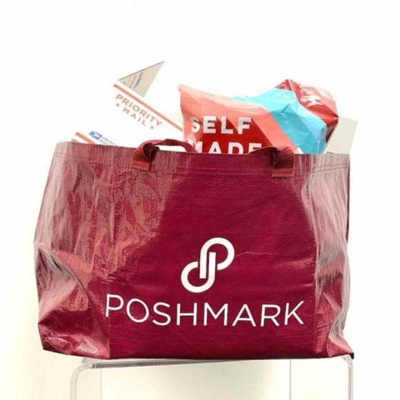 Poshmark Oversized Bag Double Handle Tote Large Maroon - Picture 6 of 10